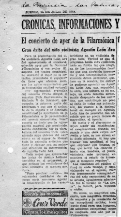 Gran éxito del niño violinista Agustín León Ara