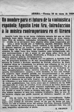 Un nombre para el futuro de la violinística española: Agustín León Ara