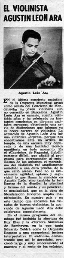 El violinista Agustín León Ara