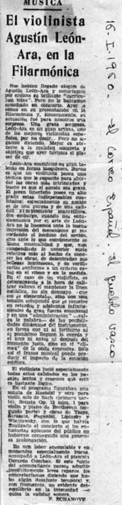 El violinista Agustín León Ara, en la Filarmónica