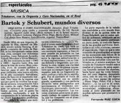 Bartok y Schubert, mundos diversos
